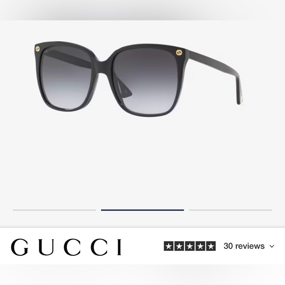Gucci Black Gradient Oversized Square Sunglasses